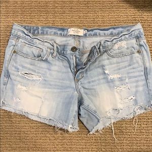 A&F light wash Bermuda shorts